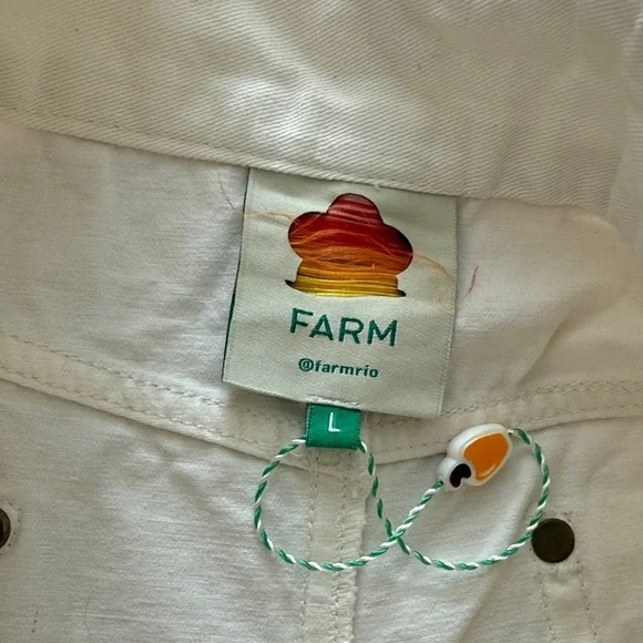 Farm Rio sz L 100% Cotton Elegant White Maxi Jean Skirt a line great condition - Picture 6 of 8